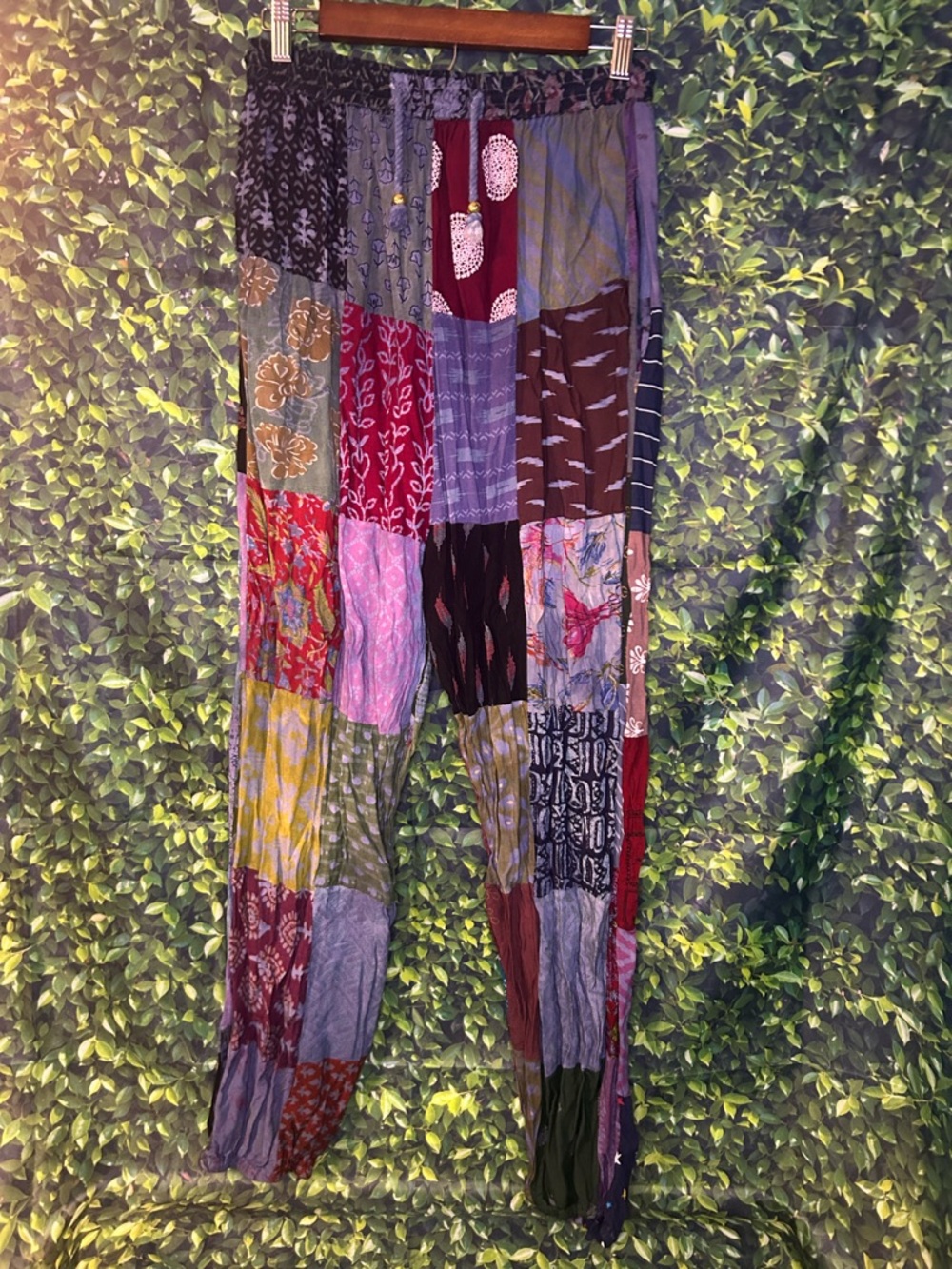 Boho Patchwork Jogger Pants - Multicolor